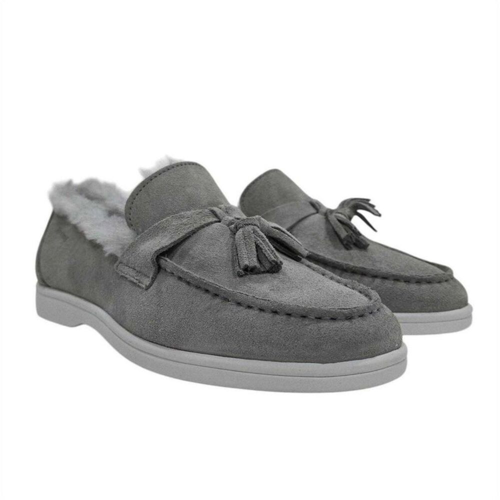 Firetrap Womens/Ladies Loro Suede Flat Boat Shoes / Light Grey
